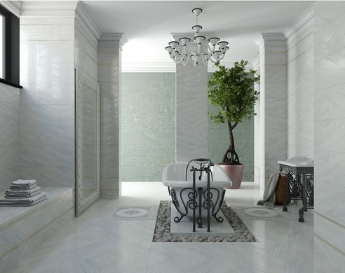 Плитка Golden Tile | Carrara Білий Е50311 Фриз 9X30