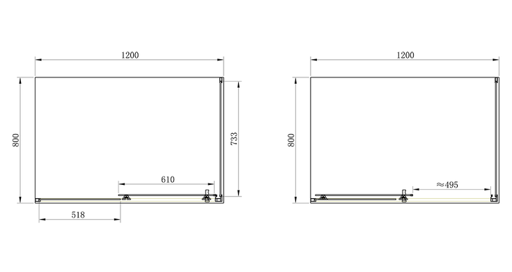 Primera | SHRC55126 FRAME Душова кабіна;розсувна - 120*80 реверсивна- хром/прозоре скло