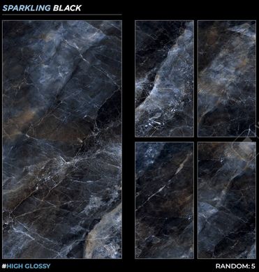 Плитка Italica | Sparkling Black High Glossy 60X120