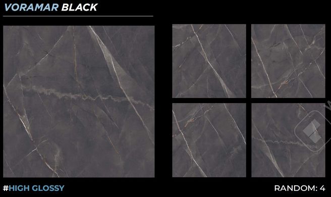 Плитка Italica | Voramar Black High Glossy 60X60