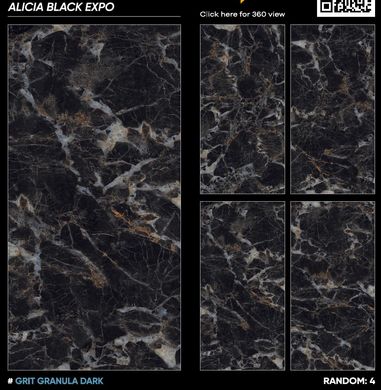 Плитка Italica | Alicia Black Expo Grit Granula Dark 60X120