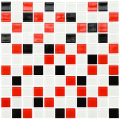 Плитка Котто Керамика | Gm 4007 C3 Black-Red M-White 30X30X4