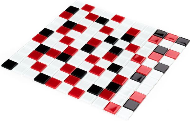 Плитка Котто Керамика | Gm 4007 C3 Black-Red M-White 30X30X4