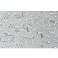 Плитка Mozaico De Lux | (M)Dpg032Tm-086A-6 Marble White Line 31,7X32,5