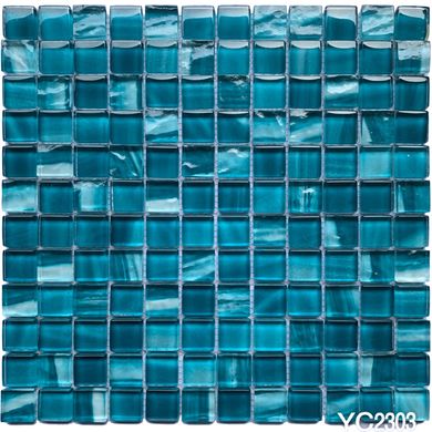 Плитка Mozaico De Lux | R-Mos Yc2303 Blue Glass 30X30