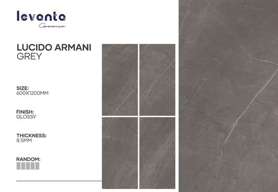 Плитка Levanta | Lucido Armani Grey Polished 60X120