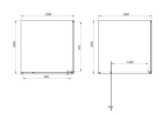 Primera | SHRC56106 FRAME Душова кабіна;розпашна -100*100 реверсивна - хром/прозоре скло (1уп)